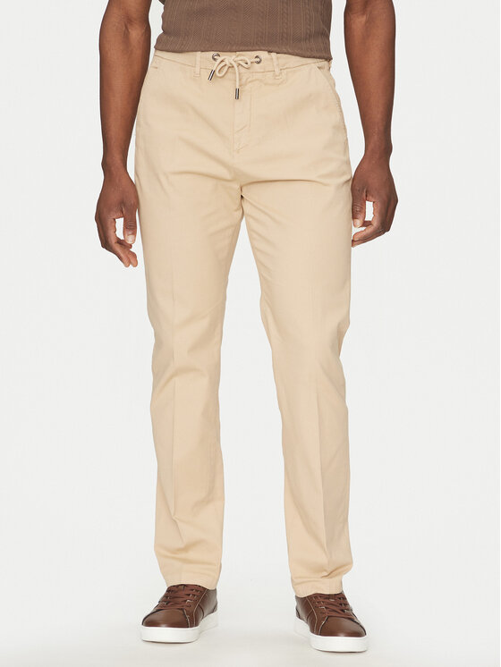 Guess Spodnie materiałowe M5RB51 WGXW1 Beżowy Regular Fit