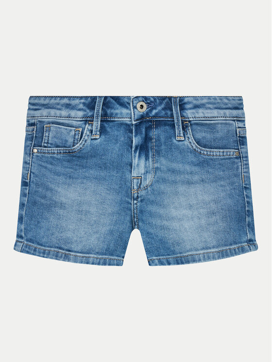 Pepe Jeans Szorty jeansowe Slim Short Jr PG800860MP0 Niebieski Slim Fit