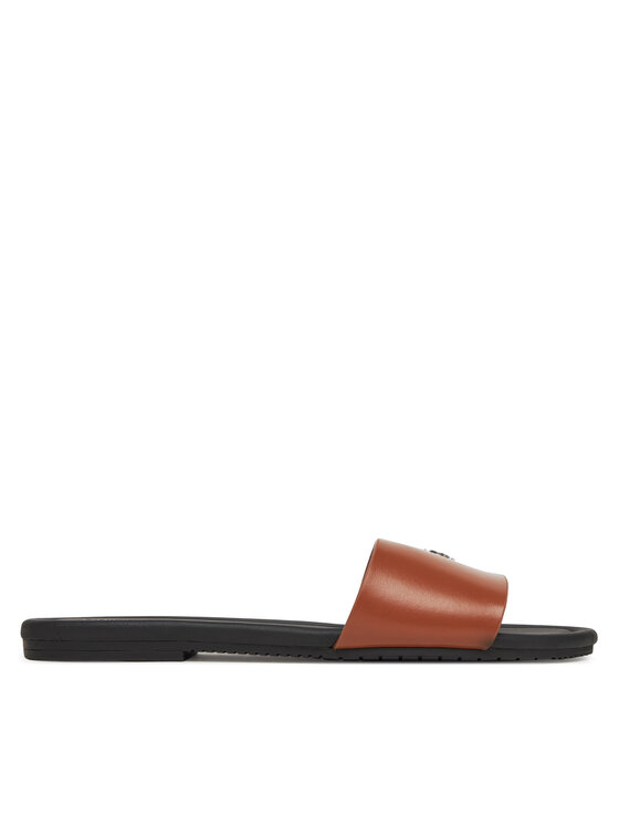 Calvin Klein Jeans Klapki Flat Sandal Slide Mg YW0YW01697 Brązowy