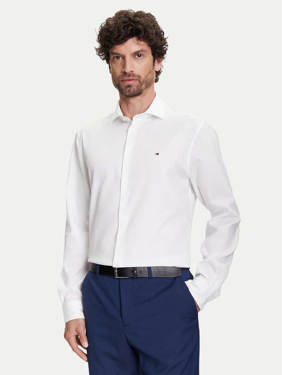 Tommy Hilfiger Koszula MW0MW39573 Biały Slim Fit
