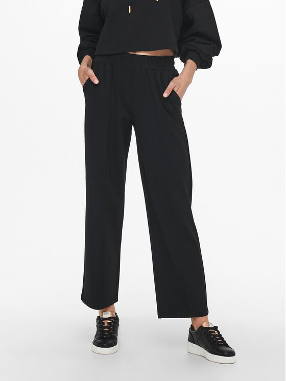 ONLY Spodnie materiałowe 15235076 Czarny Loose Fit