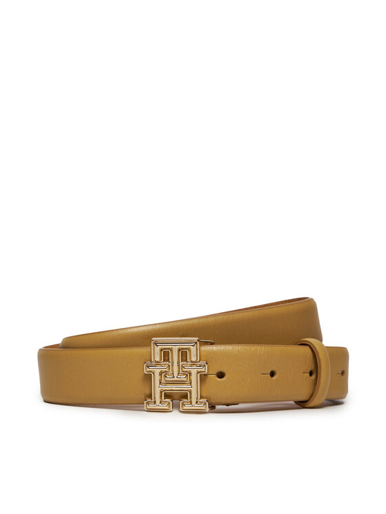 Tommy Hilfiger Pasek Damski Th Logo Bombe 2.5 AW0AW16028 Brązowy