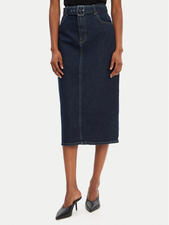 HUGO Spódnica jeansowa Gatje_2 50541495 Granatowy Regular Fit