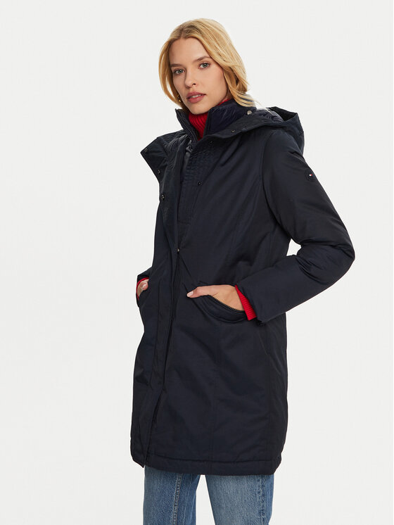 Tommy Hilfiger Parka WW0WW43121 Niebieski Regular Fit