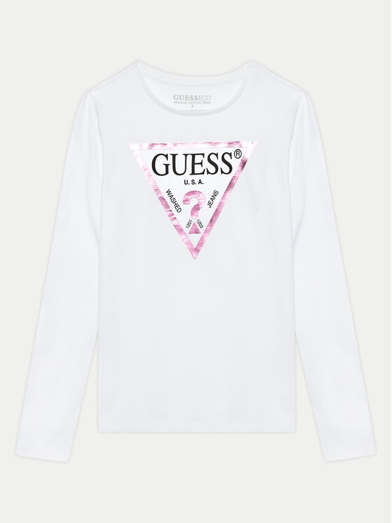 Guess Bluzka J84I36 K8HM0 Biały Regular Fit