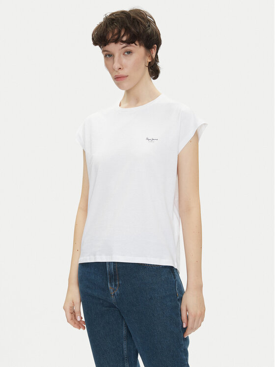 Pepe Jeans T-Shirt Blooma PL506030 Biały Regular Fit
