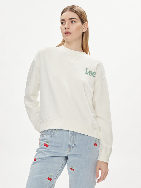 Lee Bluza Essential 112350242 Écru Relaxed Fit