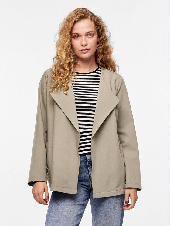 Pieces Marynarka Bosella 17146550 Beżowy Regular Fit