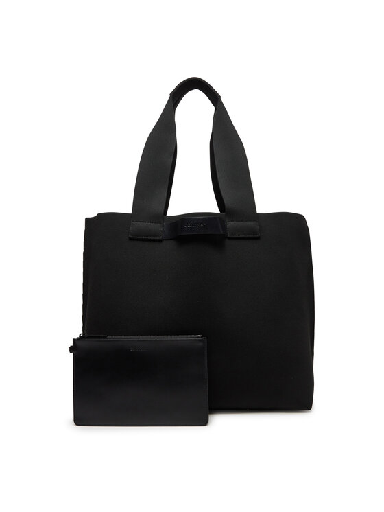 Calvin Klein Torba Ck Ease E/W Tote Knit K50K512892 Czarny