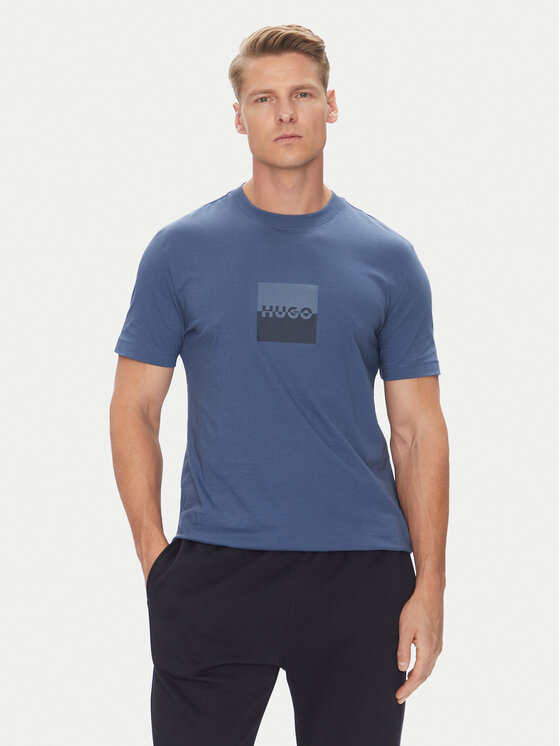 HUGO T-Shirt Dusplit 50542784 Granatowy Regular Fit