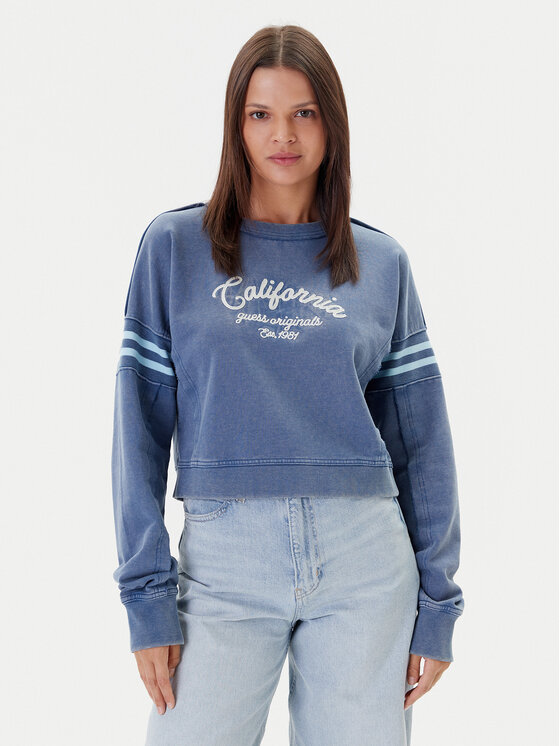 Guess Bluza W5YQ24 K68I4 Niebieski Regular Fit