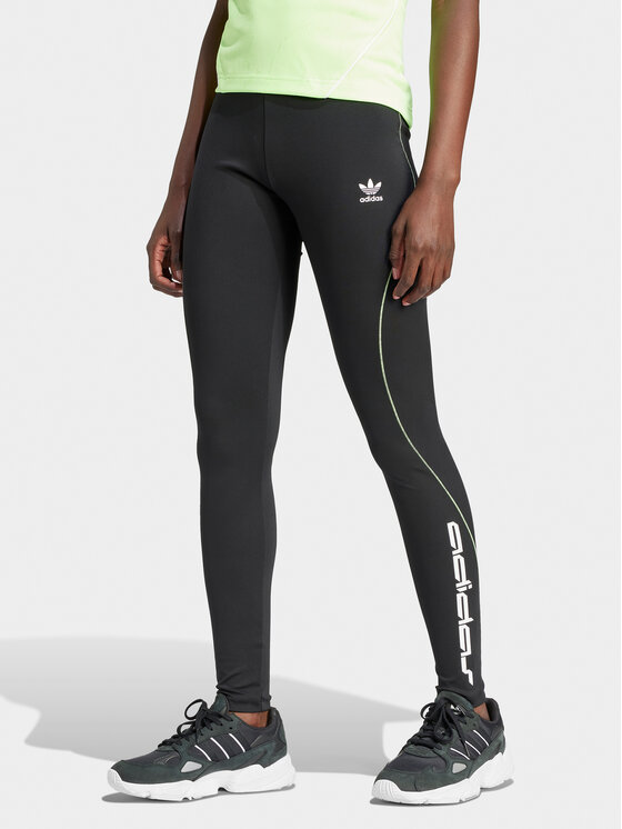 adidas Legginsy Graphic IT9700 Czarny Slim Fit