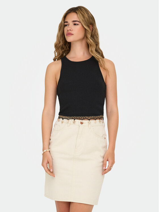 ONLY Top Shelly 15325019 Czarny Slim Fit