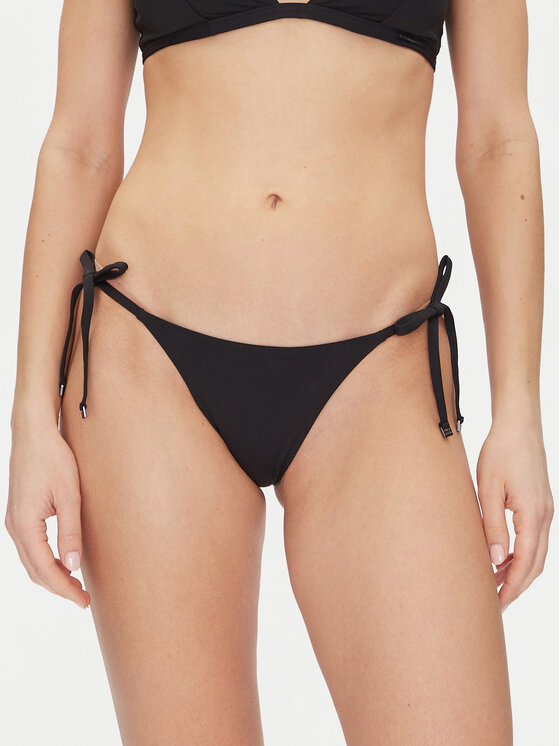 Calvin Klein Swimwear Dół od bikini String Side Tie KW0KW02704 Czarny