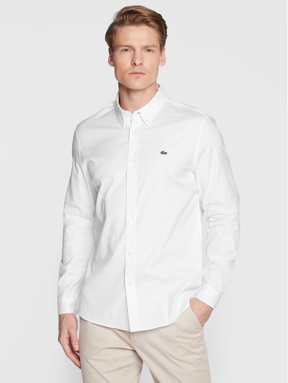 Lacoste Koszula CH1843 Biały Slim Fit