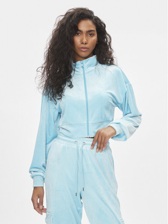 ONLY Bluza Onlrebel New L/S Cropped Highneck Swt 15310718 Błękitny Regular Fit