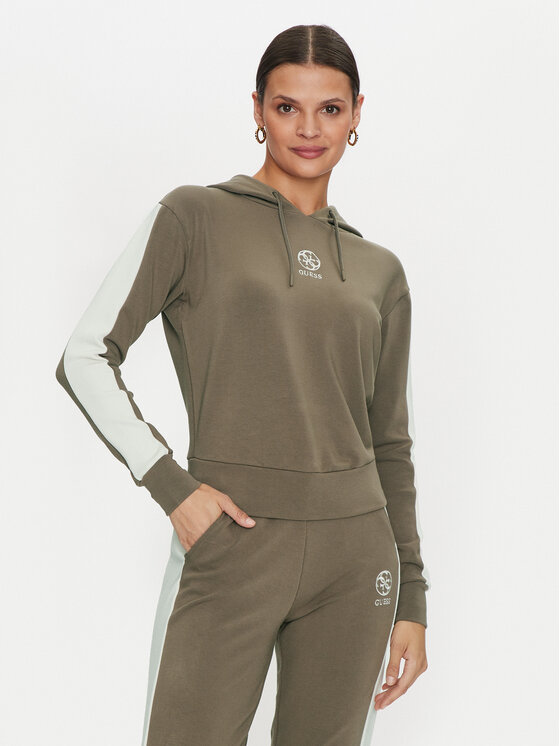 Guess Bluza Elea V4YQ02 KCDN0 Khaki Relaxed Fit