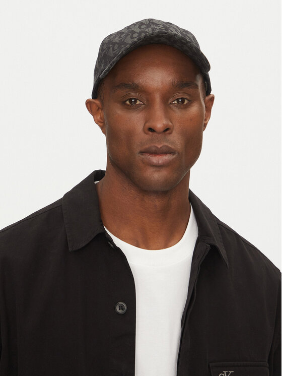 Calvin Klein Czapka z daszkiem Logo Jacquard LV04G5066G Czarny