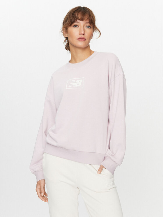 New Balance Bluza Essentials French Terry Crew WT33514 Fioletowy Regular Fit