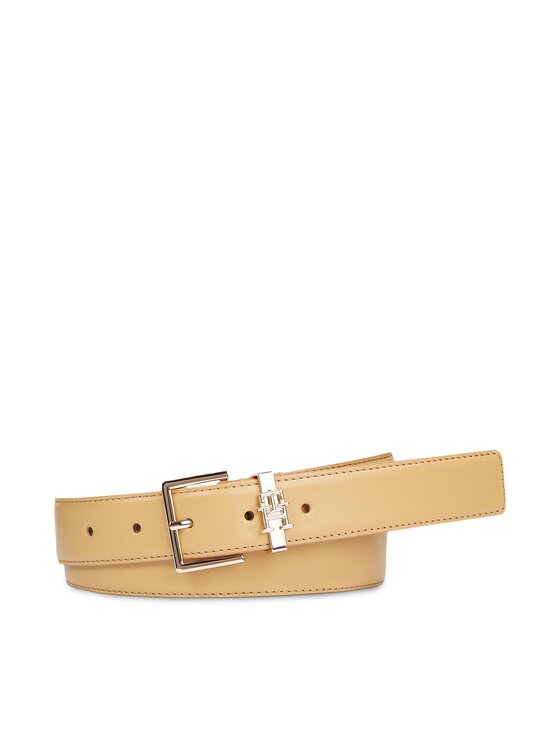Tommy Hilfiger Pasek Damski Th Square 3.0 AW0AW16188 Beżowy