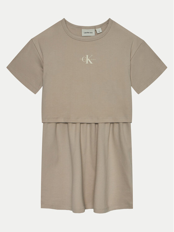 Calvin Klein Jeans Sukienka codzienna IG0IG02770 Beżowy Relaxed Fit