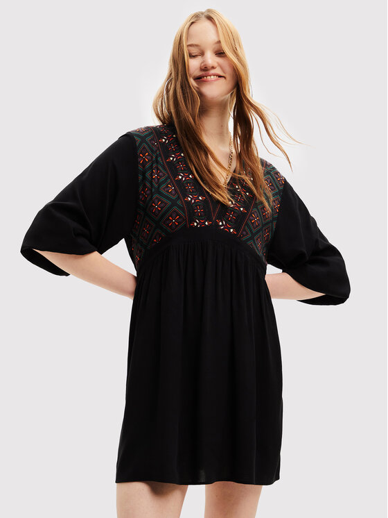 Desigual Sukienka codzienna Marian 22WWVW57 Czarny Relaxed Fit