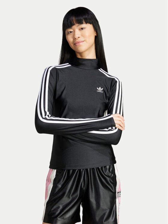 adidas Bluzka adicolor 3-Stripes IZ3200 Czarny Slim Fit