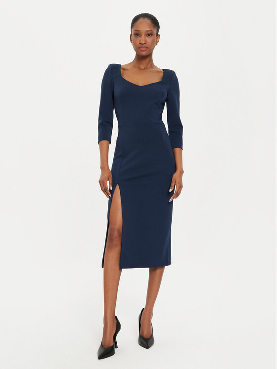 Rinascimento Sukienka koktajlowa CFC0121015003 Granatowy Regular Fit