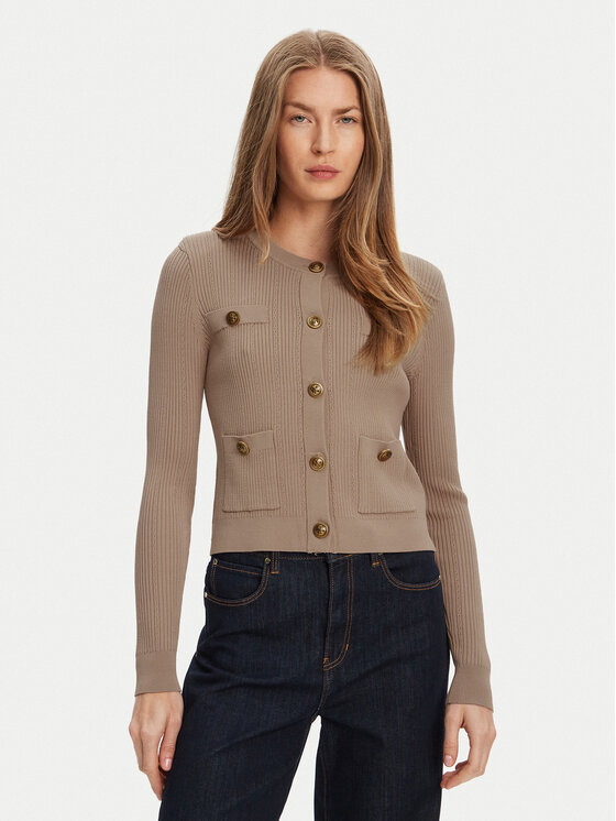 Guess Kardigan W5YR09 Z0130 Beżowy Regular Fit