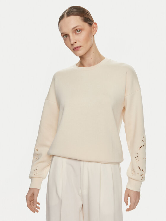 Vila Bluza Sif 14099158 Beżowy Regular Fit