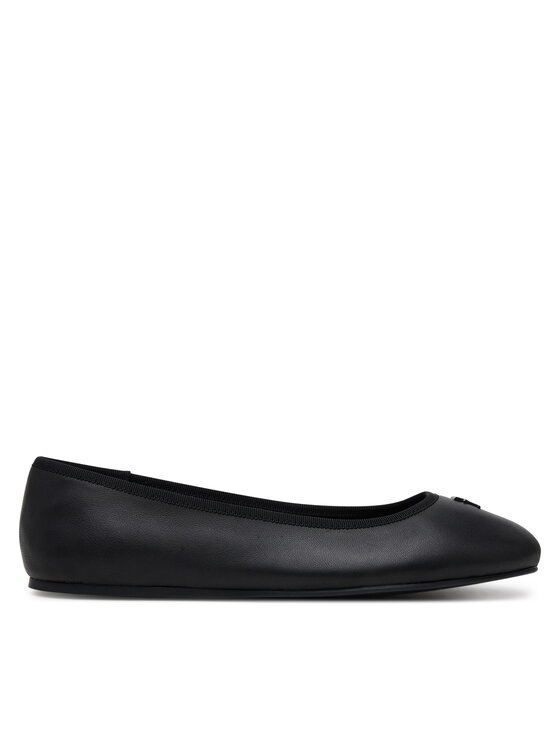 Tommy Hilfiger Baleriny Th Hardware Leather Ballerina FW0FW08654 Czarny
