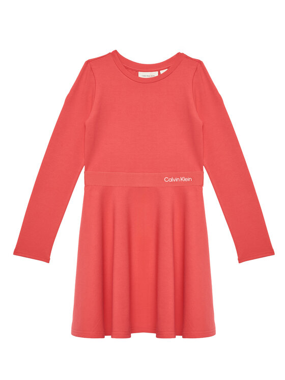 Calvin Klein Jeans Sukienka codzienna Logo Tape IG0IG02666 D Różowy Regular Fit