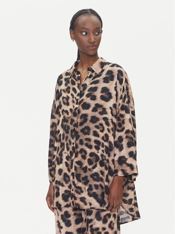 LOLA CASADEMUNT Koszula LS2515033 Brązowy Relaxed Fit