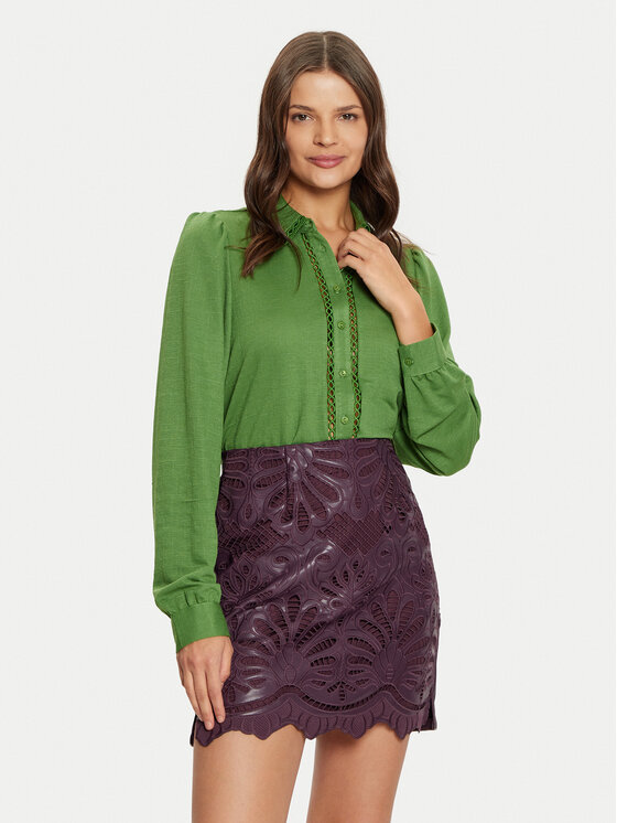 Vila Koszula Carmena 14102290 Zielony Regular Fit