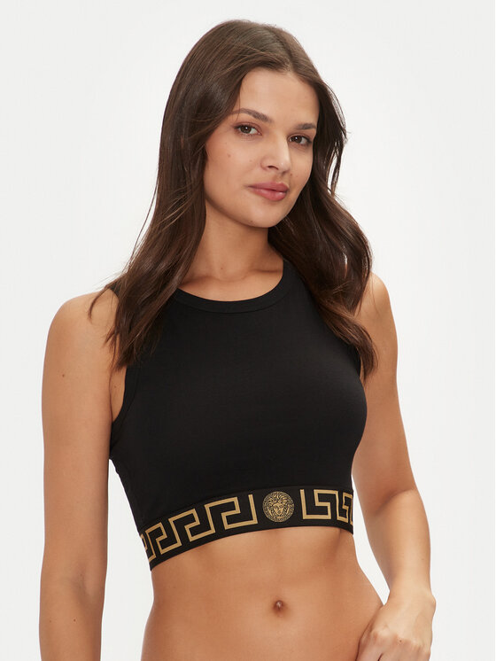 Versace Biustonosz top 1008598 1A10011 Czarny Slim Fit