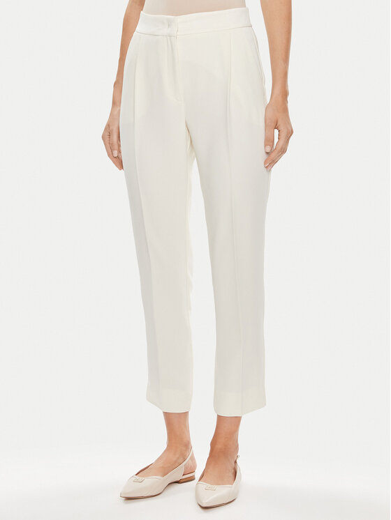 Marella Spodnie materiałowe Izabel 31310511200 Écru Regular Fit