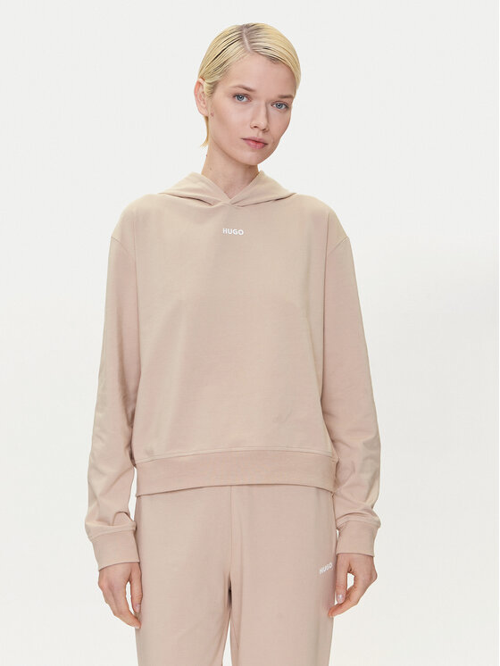 HUGO Bluza 50490594 Beżowy Regular Fit