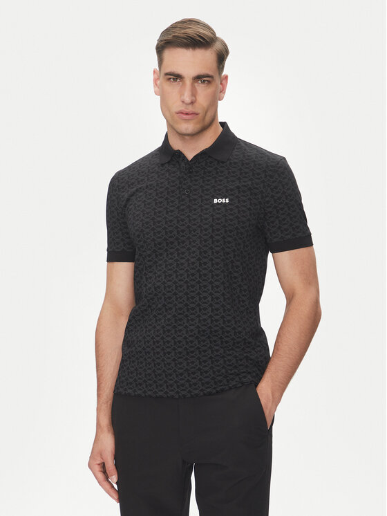 BOSS Polo Paddy Striped C 50540719 Czarny Regular Fit