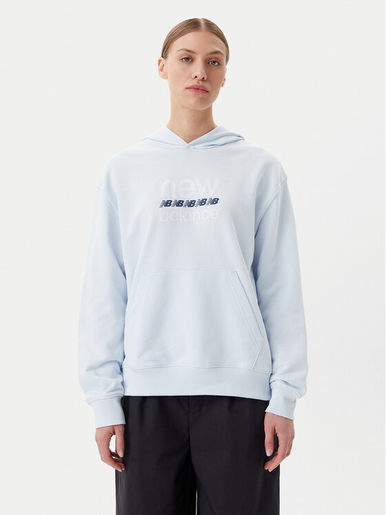 New Balance Bluza Sport Graphic WT51519 Niebieski Relaxed Fit