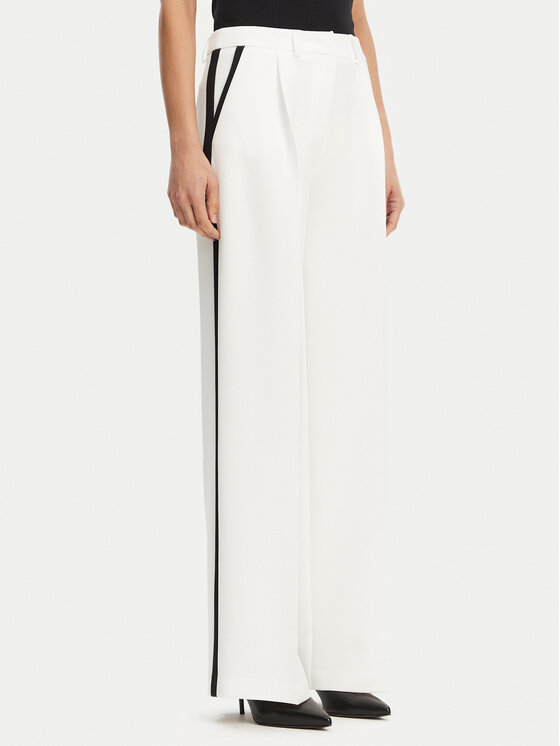 Maryley Spodnie materiałowe 25EB566/43BN Biały Regular Fit