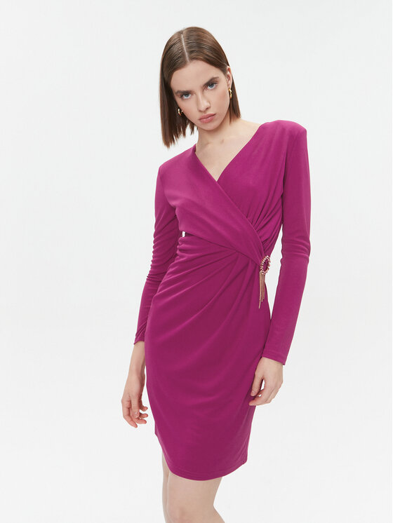 Fracomina Sukienka koktajlowa FQ23WD1007W62601 Różowy Slim Fit