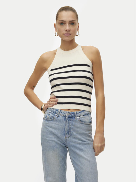 Vero Moda Top Saba 10306826 Beżowy Slim Fit