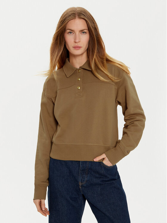 Tommy Hilfiger Bluza WW0WW44081 Khaki Regular Fit