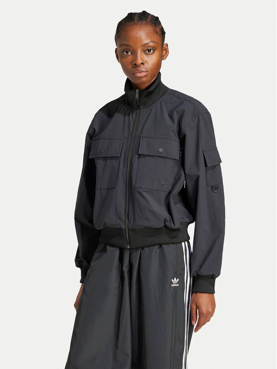 adidas Kurtka bomber Premium Essentials JD4792 Czarny Loose Fit