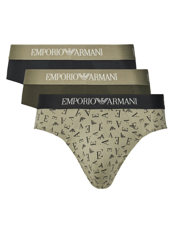 Emporio Armani Underwear Komplet 3 par slipów EM000256 AF10800 MC112 Zielony