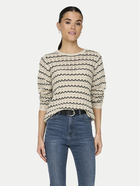 ONLY Sweter Asa 15324522 Beżowy Regular Fit