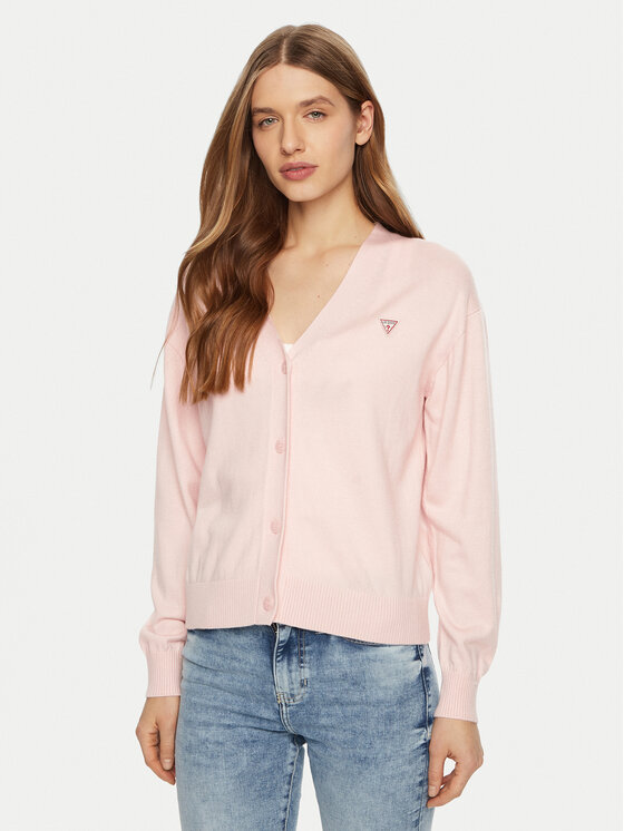 Guess Jeans Sweter W4BR16 Z3HO2 Różowy Regular Fit