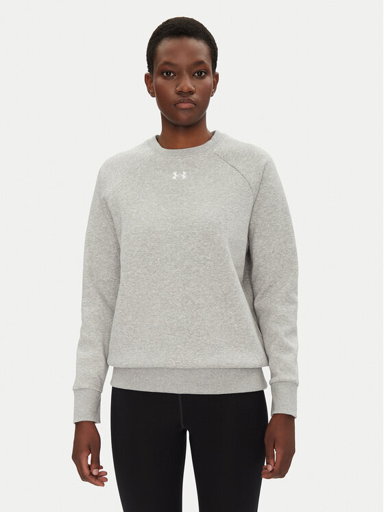 Under Armour Bluza Rival Fleece Crew 1379508 Szary Loose Fit