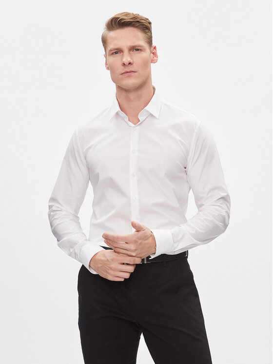 Calvin Klein Koszula K10K112310 Biały Slim Fit