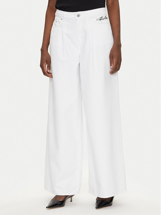 KARL LAGERFELD Jeansy A2W10158 Biały Wide Leg